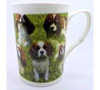 The Plate Collectors Shop Cavalier King Charles Spaniel Collage Mug FINE Bone China 10 0Z Mug ~ Hand Decorated in Stoke ON Trent