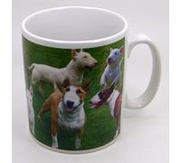 The Plate Collectors Shop ENGLISH BULL TERRIER CERAMIC/POTTERY COLLAGE 10.5 0Z MUG ~ HAND DECORATED IN STOKE ON TRENT