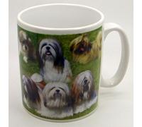 The Plate Collectors Shop LHASA APSO CERAMIC/POTTERY COLLAGE 10.5 0Z MUG ~ HAND DECORATED IN STOKE ON TRENT