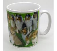 The Plate Collectors Shop ROUGH COLLIE CERAMIC/POTTERY COLLAGE 10.5 0Z MUG ~ HAND DECORATED IN STOKE ON TRENT