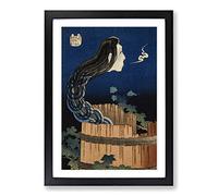 The Plate Mansion by Katsushika Hokusai Framed Print | A2 Black Framed Wall Art | Ready to Hang | Asian Nature Picture | Living Room Bedroom Lounge Office