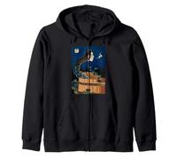 The Plate Mansion by Katsushika Hokusai Zip Hoodie