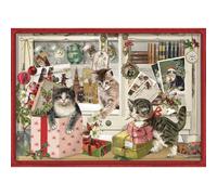 The Playful Kitten Traditional Countdown To Christmas Door Advent Calendar A4