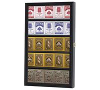 The Playing Card Frame - 25 Deck Holder Display Case Frame Wall Mount (Black Finish)