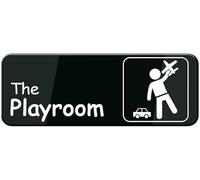 The Playroom With Symbols Acrylic Sign 10x3 Inch Room Identification Plaque Self Adhesive For Public Hotel Motel Wall