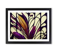 The Pleasing Bird Feathers Abstract H1022 BLK Framed Print for Living Room Bedroom Home Office Décor, Wall Art Picture Ready to Hang, Black A3 Frame (46 x 34 cm)