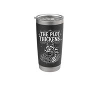 The Plot Thickens Raccoon Reading Stainless Steel Insulated Tumbler