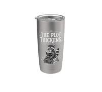 The Plot Thickens Raccoon Reading Stainless Steel Insulated Tumbler