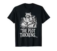 The Plot Thickens Raccoon Reading T-Shirt