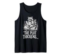 The Plot Thickens Raccoon Reading Tank Top