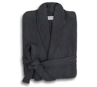 The Plum Blossom Co. 100% Organic Cotton Waffle Bathrobe - Soft & Lightweight Waffle Dressing Gown for Women - Luxury Cotton Dressing Gown in Mountain Grey - M