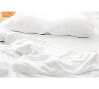 The Plum Blossom Company 100% Organic Cotton Bed Sheets GOTS Certified Fitted Sheets, Flat Sheets and Pillow Cases (Snow White, Double - Flat Sheet)