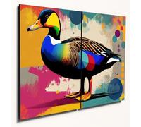 The Plum Penguin African Black Duck Pop Art Wooden Wall Decor - A4 Dual MDF Prints Canvas Alternative 40 x 30cm