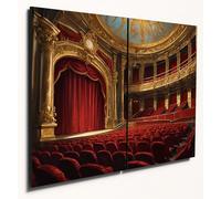 The Plum Penguin Baroque Theatre Interior A4 Wooden Wall Art Set - 2 Piece MDF Oil Painting Print Canvas Alternative 40 x 30cm