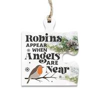 The Plum Penguin Christmas Hanging Jigsaw Puzzle Piece Gift Tag Robins Appear Angels Rememberance Bauble Ornament