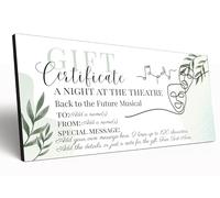 The Plum Penguin Customisable Gift Certificate 6mm MDF Personalised Gift Voucher Experience Event Gift Elegant Botanical Design (Theatre Trip)