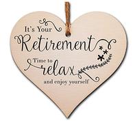 The Plum Penguin Handmade Wooden Hanging Heart Plaque Gift Retirement Relax and Enjoy Yourself Leaving Retired Present Colleague Card Alternative