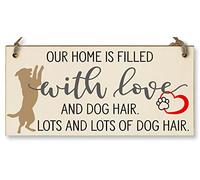 The Plum Penguin Home is Filled With Lots of Dog Hair Funny Novelty Handmade Wooden Hanging Wall Plaque Pet Lover Gift Home Decoration