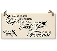 The Plum Penguin No Longer See You Feel You in my Heart Forever Sympathy Memory Handmade Wooden Hanging Wall Plaque Sentimental Gift