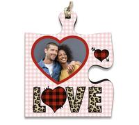 The Plum Penguin Personalised Jigsaw Puzzle Piece Photo Gift LOVE Heartfelt Valentine's Day MDF Hanging Tag