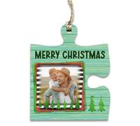 The Plum Penguin Personalised Merry Christmas Hanging Jigsaw Puzzle Piece Photo Gift Tag Bauble Sign Ornament