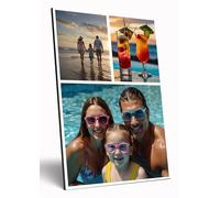 The Plum Penguin Personalised Photo Collage A4 Wooden Wall Art - Custom Multi-Image Hanging Printed Sign for Family Wedding Holiday Memories