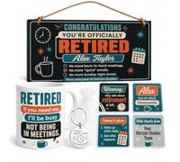 The Plum Penguin Personalised Retirement Gift Box Set Mug Plaque Coasters Keyring Funny Team Gift