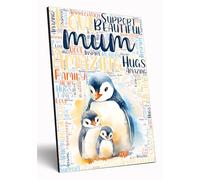 The Plum Penguin Personalised Wooden Word Cloud Wall Art A4 Photo Print Gift for Her Mother’s Day Mum From Kids