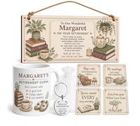 The Plum Penguin Retirement Gift for Her Personalised Gift Box Set with Mug, Plaque & Keyring