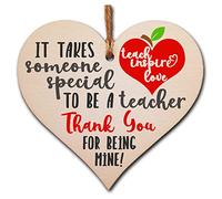 The Plum Penguin Someone Special to Be a Teacher Thank You Hanging Heart Wooden Decoration End of Term Gift Card Alternative