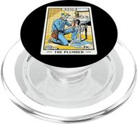 The Plumber Plumbing Tarot Card Skeleton Funny Pipefitter PopSockets PopGrip for MagSafe