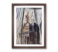The Poet Philippe Soupault By Robert Delaunay Classic Painting Framed Wall Art Print, Ready to Hang Picture for Living Room Bedroom Home Office Décor, Walnut A4 (34 x 25 cm)