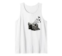 The Poet Vintage Typewriter Dark Academia Gothic Raven Tank Top