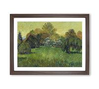 The Poets Garden By Vincent Van Gogh Classic Painting Framed Wall Art Print, Ready to Hang Picture for Living Room Bedroom Home Office Décor, Walnut A4 (34 x 25 cm)