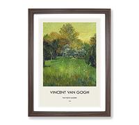 The Poets Garden By Vincent Van Gogh Exhibition Museum Painting Framed Print | A2 Walnut Framed Wall Art | Ready to Hang | Modern Floral Picture | Living Room Bedroom Lounge Office