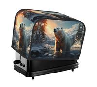 The Polar bear in winter toaster cover is suitable for 2 small toaster covers with wide slots and comes with a storage pocket to meet diverse baking needs.