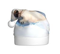 The polar bear is sleeping Festive Christmas Hats for Adults - Cozy Santa Hat for Men Women New Year Party Supplies Red