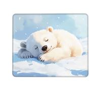 The Polar Bear Is Sleeping Print Custom Animal MousePad, Desk Mat Rubber Base
