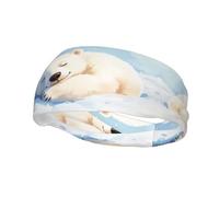 The Polar Bear Is Sleeping Print Headbands for Women and Men, Sweat Band, Workout Headband for All Sports