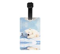 The Polar Bear is Sleeping Print Luggage Tags for Suitcases, Personalized Travel Accessories with PVC Tags for Luggage