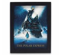 The Polar Express Movie Poster Framed Wood Wall Decor - Iconic Polar Express Wall Art for Holiday and Christmas Decor