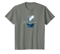 The Polar Express Train Logo T-Shirt, Youth, Olive Heather, Medium