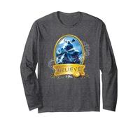 The Polar Express True Believer Long Sleeve T-Shirt, Adult Unisex, Dark Heather Grey, Medium