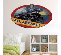 The Polar Express Wall Sticker - All Aboard Decal Christmas Wall Art (60cm Width x 35cm Height)