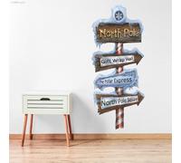 The Polar Express Wall Sticker - North Pole Sign Decal Christmas Wall Art (60cm Height x 25cm Width)