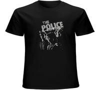 The Police Japanese Writing T-Shirt Metal Hard Rock Band Tops Casual Round Neck Easy Comfortable Tees Black M