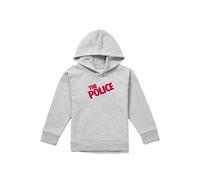 The Police Square Logo Youth Kids Pull-Over Hoodie, Athletic Heather in Grey | Size: 5-6 Years The Police Grey 5-6 Years