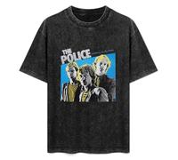 The Police Walking On The Moon English Rock Vintage Streetwear T-Shirt Washed Unisex Tops Size L Black