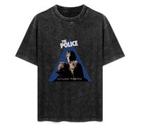 The Police Zenyatta Mondatta Album Cover Vintage Washed Tee Unisex Short Sleeve Size S Black