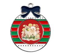 The Pomeranian And Tennis Ball Christmas Tree Ornaments Decor Circular